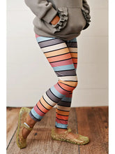 Load image into Gallery viewer, Kids Gray Ruffle Hoodie and Rainbow Stripe Leggings Fall Set