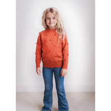 Load image into Gallery viewer, Preorder Rust Pom Pom Scalloped Neck Sweater