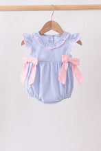 Load image into Gallery viewer, Preorder Pink and Blue Stripe Bow Ruffle Bubble