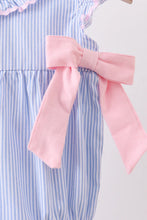 Load image into Gallery viewer, Preorder Pink and Blue Stripe Bow Ruffle Bubble