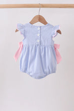 Load image into Gallery viewer, Preorder Pink and Blue Stripe Bow Ruffle Bubble
