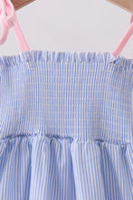 Load image into Gallery viewer, Preorder Pink and Blue Smocked Ruffle Dress