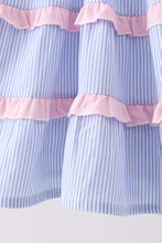 Load image into Gallery viewer, Preorder Pink and Blue Smocked Ruffle Dress