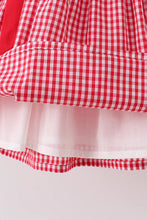 Load image into Gallery viewer, Preorder Apples and Bows Red Gingham Smocked Dress