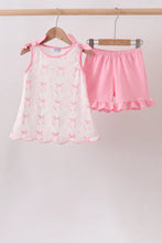 Load image into Gallery viewer, Preorder Pink Bows Ruffle Shorts Set