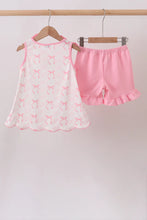 Load image into Gallery viewer, Preorder Pink Bows Ruffle Shorts Set