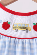 Load image into Gallery viewer, Preorder Back to School Blue Gingham Smocked Shorts Set