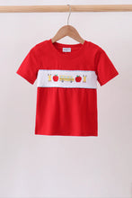 Load image into Gallery viewer, Preorder Red Back to School Smocked Shirt