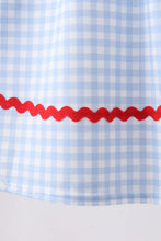 Load image into Gallery viewer, Preorder Back to School Blue Gingham Smocked Dress