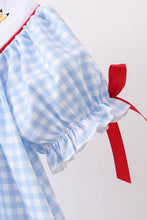 Load image into Gallery viewer, Preorder Back to School Blue Gingham Smocked Dress