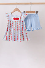 Load image into Gallery viewer, Preorder Blue and Red Apple Applique Shorts Set