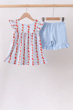 Load image into Gallery viewer, Preorder Blue and Red Apple Applique Shorts Set