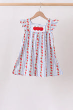 Load image into Gallery viewer, Preorder Blue and Red Apple Applique Dress