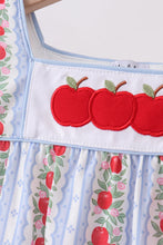 Load image into Gallery viewer, Preorder Blue and Red Apple Applique Dress