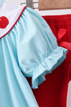 Load image into Gallery viewer, Preorder Blue Apple Embroidered Pants Set