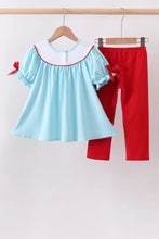 Load image into Gallery viewer, Preorder Blue Apple Embroidered Pants Set
