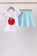 Load image into Gallery viewer, Preorder Blue Apple Applique Skorts Set