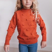 Load image into Gallery viewer, Preorder Rust Pom Pom Scalloped Neck Sweater