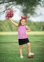 Load image into Gallery viewer, Jellybean Megaphone Red and Black Bow Back Cheer Skort Set