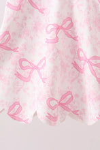 Load image into Gallery viewer, Preorder Pink Bows Performance Scalloped Dress with Built In Shorts