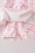 Load image into Gallery viewer, Preorder Pink Bows Performance Scalloped Dress with Built In Shorts