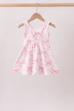 Load image into Gallery viewer, Preorder Pink Bows Performance Scalloped Dress with Built In Shorts