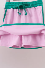 Load image into Gallery viewer, Preorder Pink and Green Colorblock Skorts Set