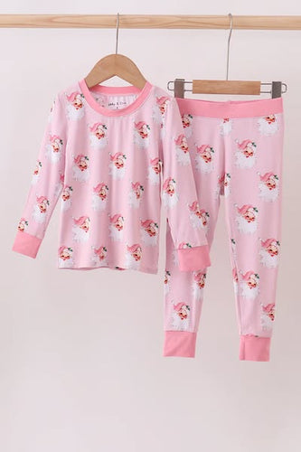 Preorder Pink Classic Santa Bamboo Pajama Pants Set