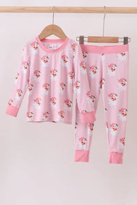Preorder Pink Classic Santa Bamboo Pajama Pants Set
