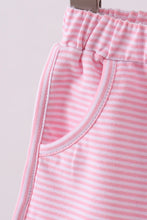 Load image into Gallery viewer, Preorder Light Pink Stripe Everyday Bow Shorts
