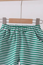 Load image into Gallery viewer, Preorder Boys Green and White Striped Everyday Shorts