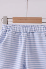 Load image into Gallery viewer, Preorder Boys Light Blue and White Striped Everyday Shorts
