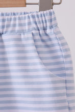 Load image into Gallery viewer, Preorder Boys Light Blue and White Striped Everyday Shorts