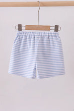 Load image into Gallery viewer, Preorder Boys Light Blue and White Striped Everyday Shorts
