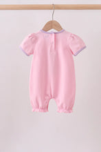 Load image into Gallery viewer, Preorder Pink Trick-Or-Treating Ghost Applique Romper