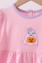 Load image into Gallery viewer, Preorder Pink Trick-Or-Treat Ghost Applique Dress