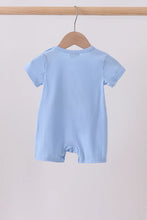 Load image into Gallery viewer, Preorder Blue Trick-Or-Treat Ghost Applique Romper