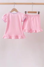 Load image into Gallery viewer, Preorder Pink Trick-Or-Treat Ghost Applique Ruffle Shorts Set