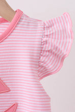Load image into Gallery viewer, Preorder Pink Stripe Jack-O-Lantern Applique Ruffle Dress
