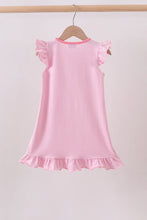 Load image into Gallery viewer, Preorder Pink Stripe Jack-O-Lantern Applique Ruffle Dress