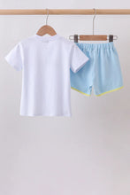 Load image into Gallery viewer, Preorder Blue Vehicles Embroidered Shorts Set