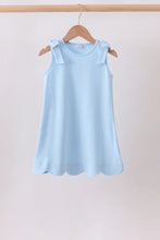 Load image into Gallery viewer, Preorder Blue Scalloped Bow Dress