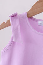 Load image into Gallery viewer, Preorder Lavender Scalloped Bow Dress