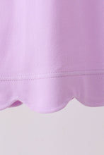 Load image into Gallery viewer, Preorder Lavender Scalloped Bow Dress