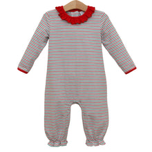 Load image into Gallery viewer, Preorder Jellybean Christmas Candy Stripe Emily Romper (ETA: October)