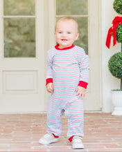 Load image into Gallery viewer, Preorder Jellybean Christmas Candy Stripe Thomas Romper (ETA: October)