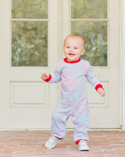 Load image into Gallery viewer, Preorder Jellybean Christmas Candy Stripe Thomas Romper (ETA: October)