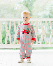 Load image into Gallery viewer, Preorder Jellybean Festive Firetruck Romper (ETA: October)