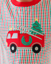 Load image into Gallery viewer, Preorder Jellybean Festive Firetruck Romper (ETA: October)
