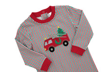 Load image into Gallery viewer, Preorder Jellybean Festive Firetruck Romper (ETA: October)